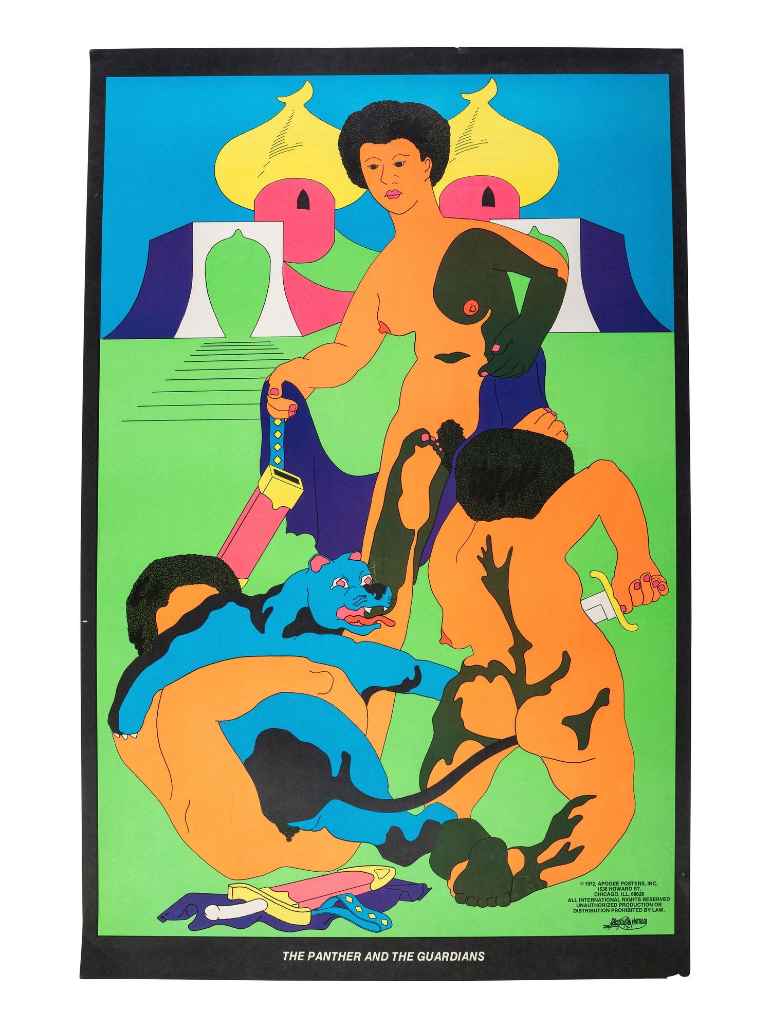 [BLACK POWER]. A group of 5 Black Power blacklight/Day-Glo posters, comprising: