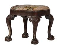 A George II Style Carved Mahogany Stool