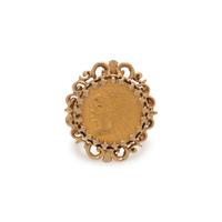 YELLOW GOLD AND COIN RING