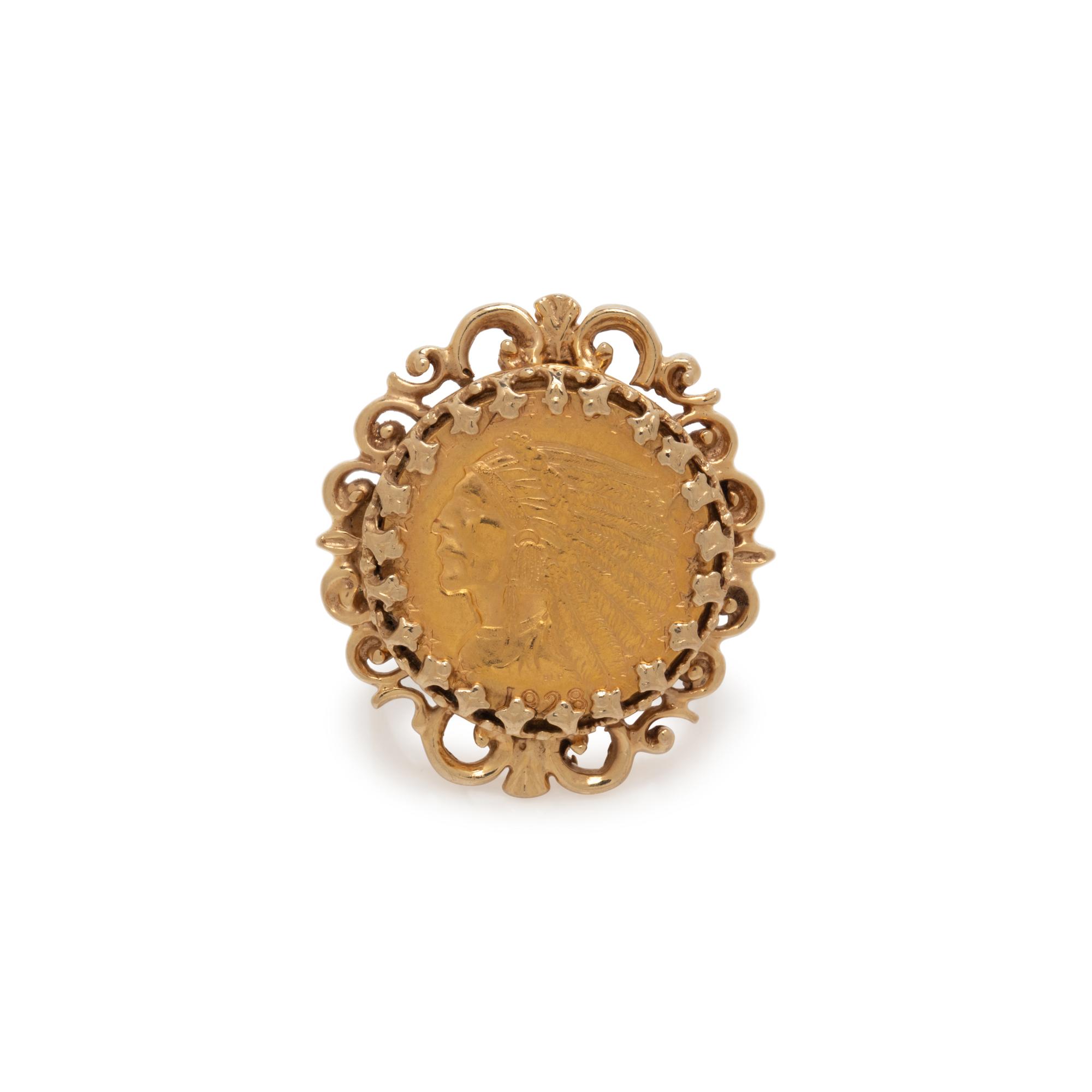 YELLOW GOLD AND COIN RING