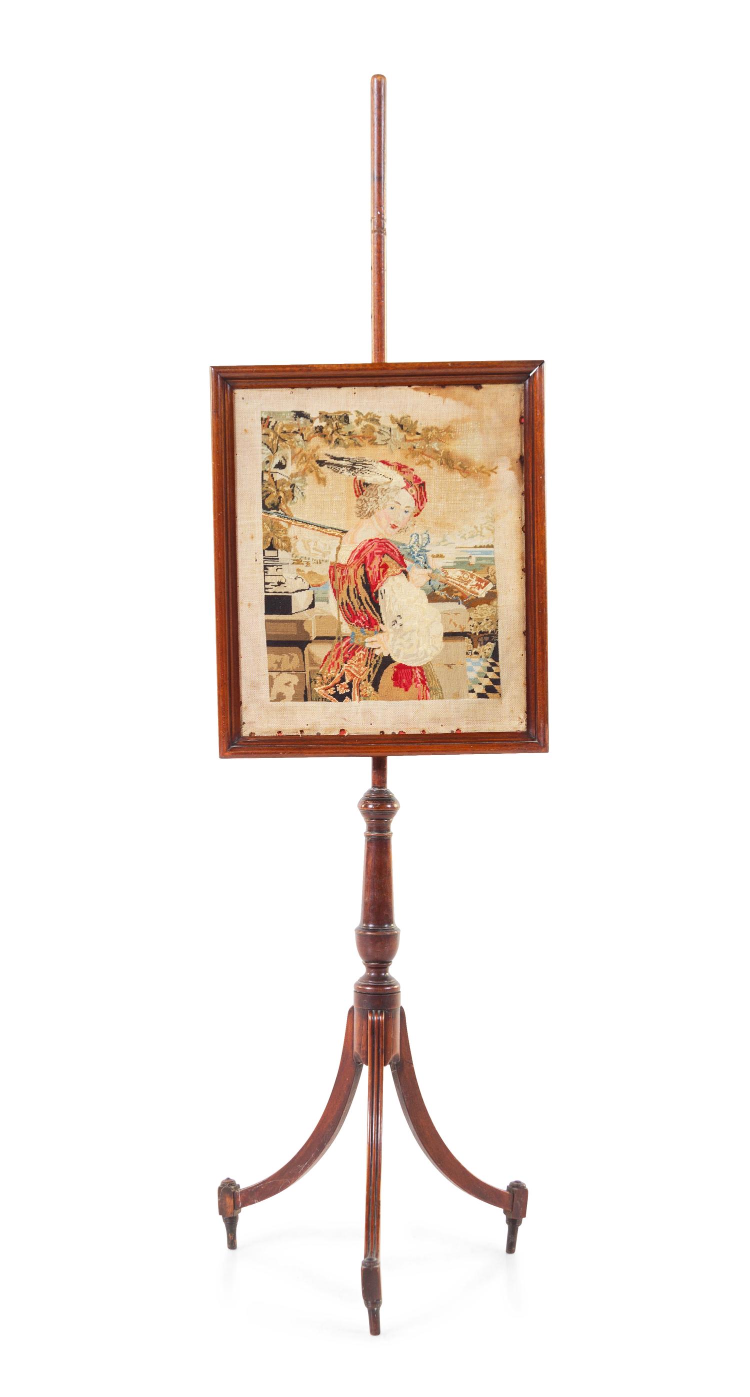 A Regency Mahogany Pole Screen