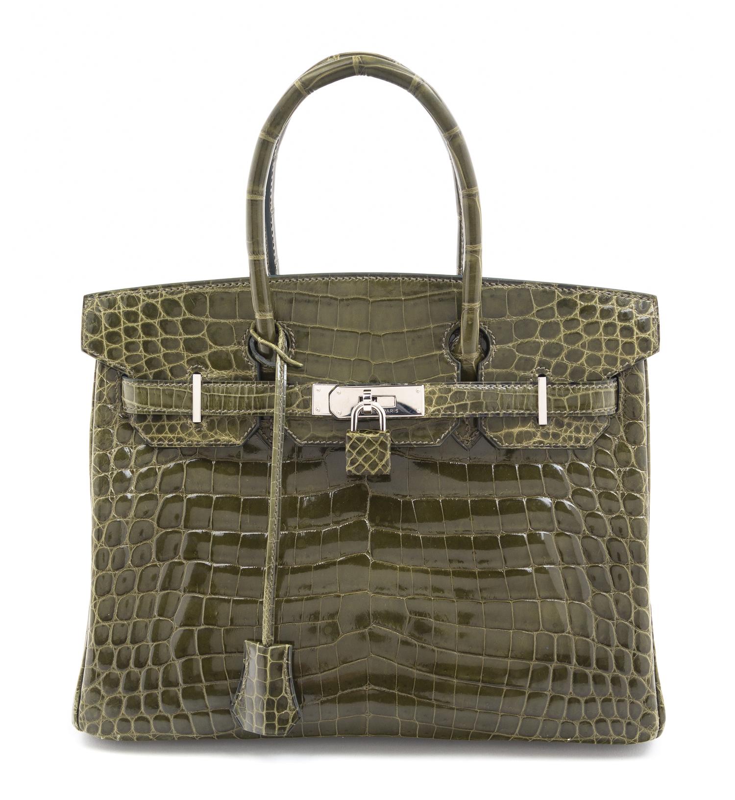 An Hermes Vert Veronese Niloticus Crocodile 30cm Birkin Handbag, 12" x 8.5" x 6"