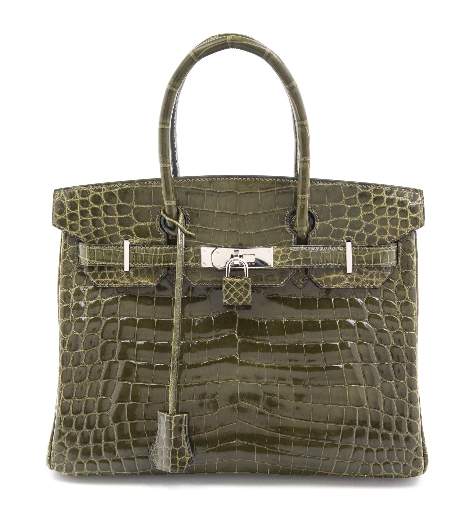 An Hermes Vert Veronese Niloticus Crocodile 30cm Birkin Handbag, 12" x 8.5" x 6"