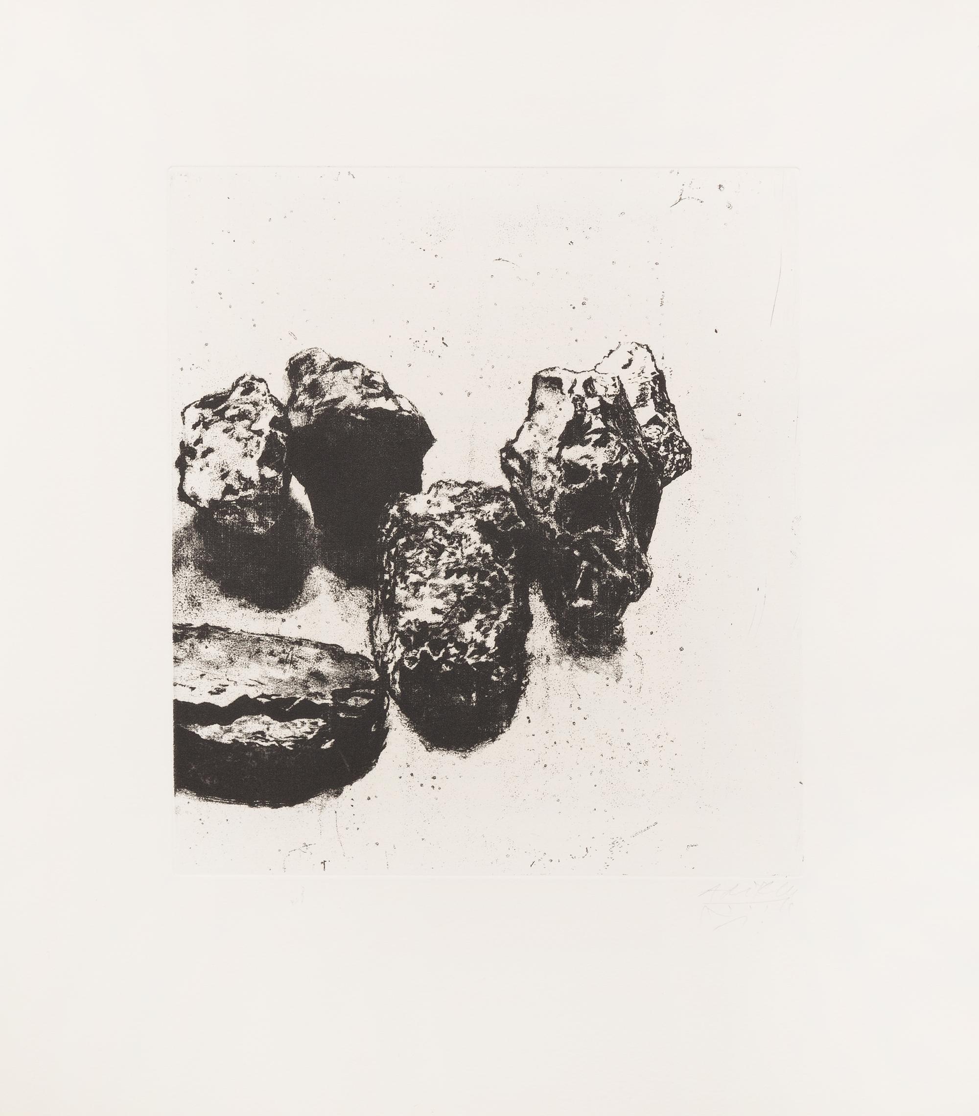 Avigdor Arikha, (Israeli, 1929-2010), Au loin un oiseau, 1973 (complete portfolio of 5 etchings)
