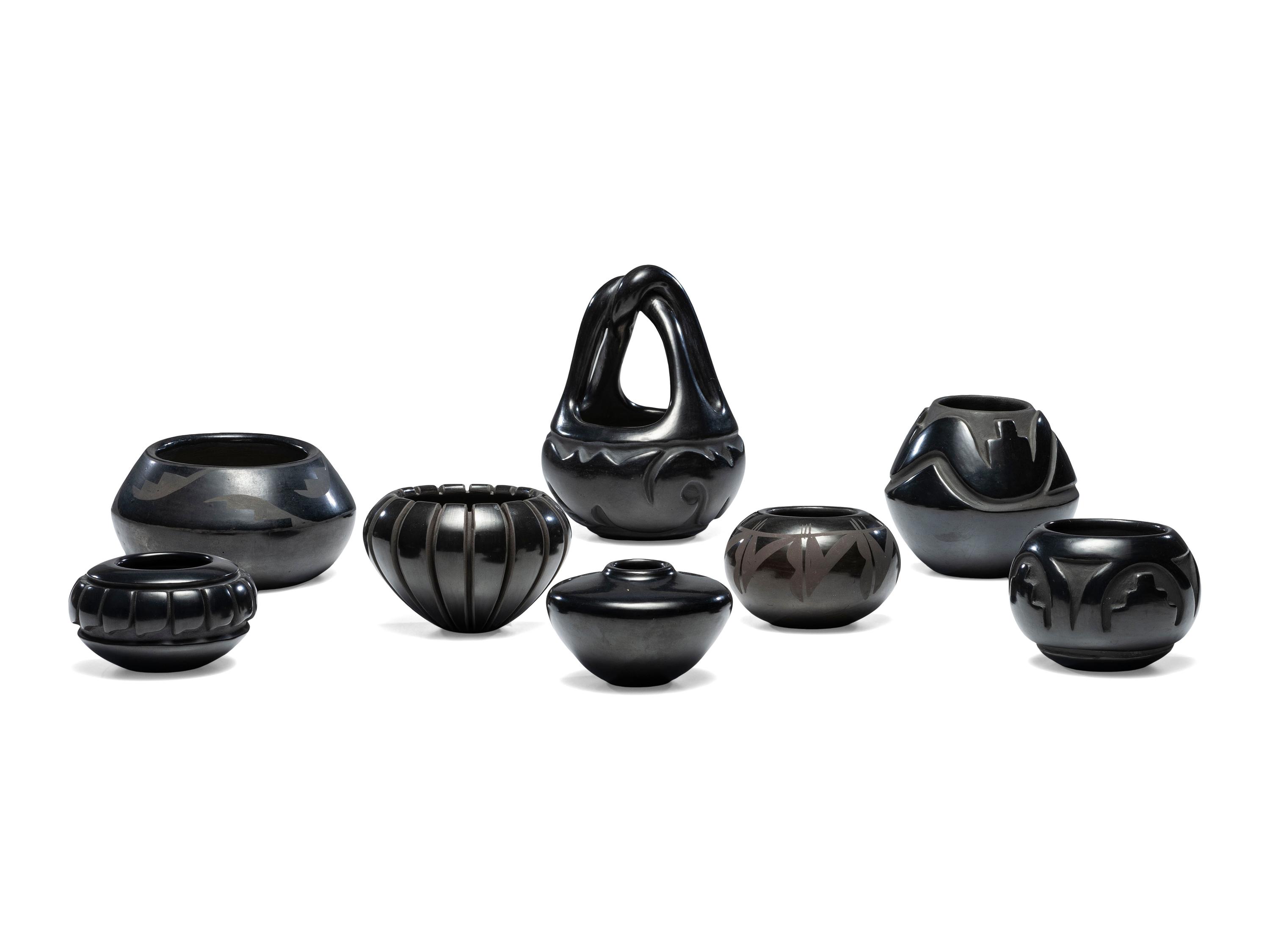Santa Clara and San Ildefonso Blackware Pottery