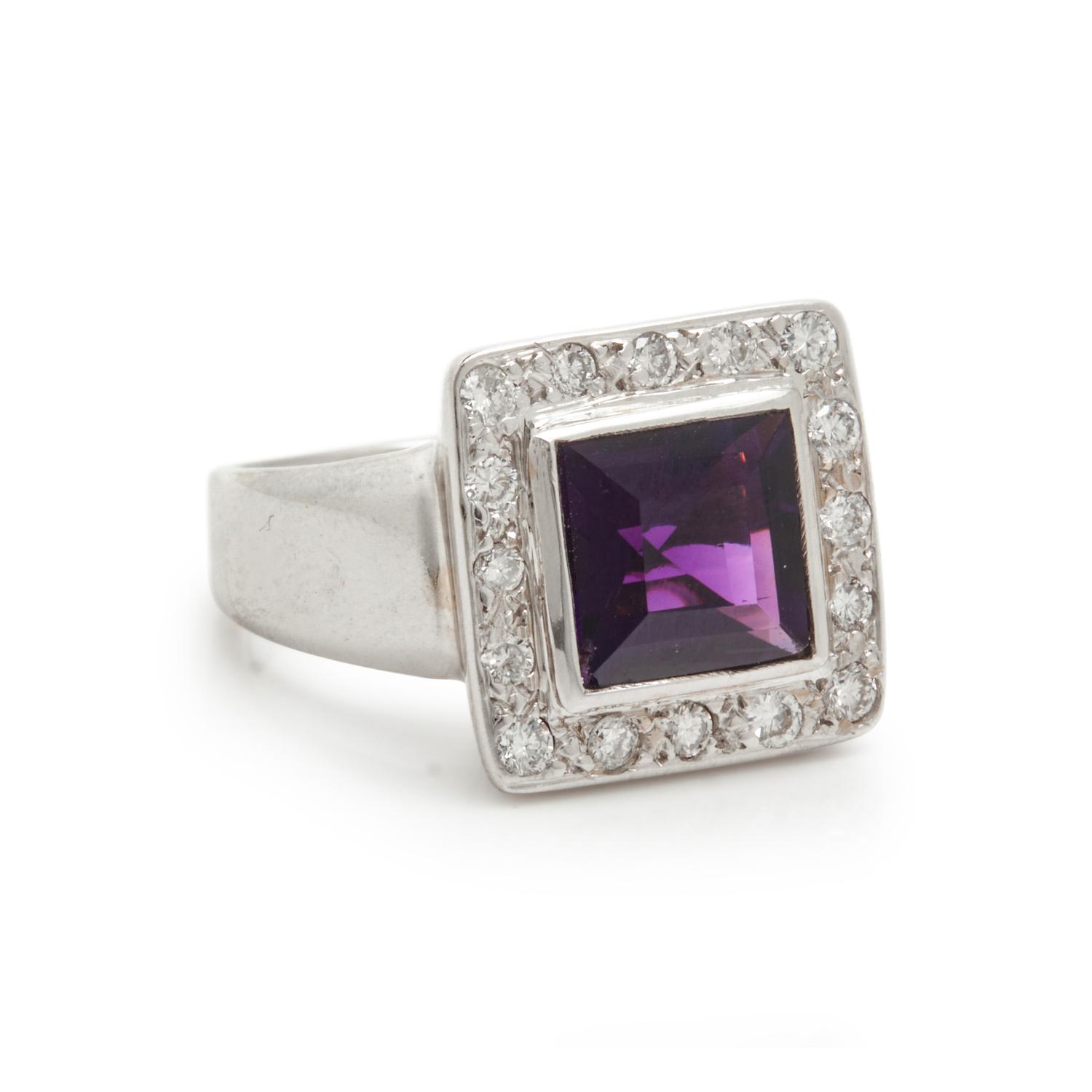 AMETHYST AND DIAMOND RING