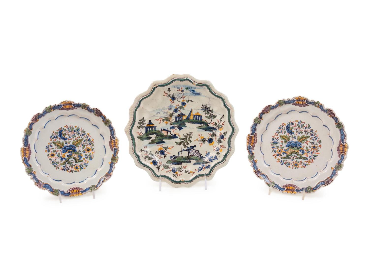 Three Italian Faience Plates