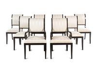 A Set of Eight Kindel Ebonized Dining Chairs
