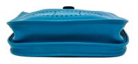 An Hermes Bleu Izmir Taurillon Clemence Evelyne III PM Handbag, 11.25" x 12" x 2.5".