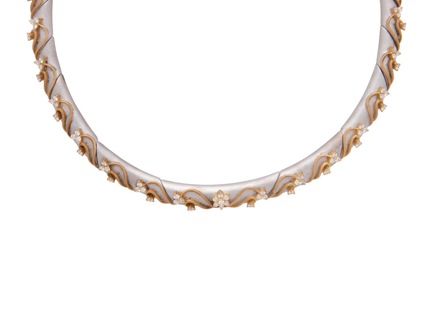 BICOLOR GOLD AND DIAMOND NECKLACE