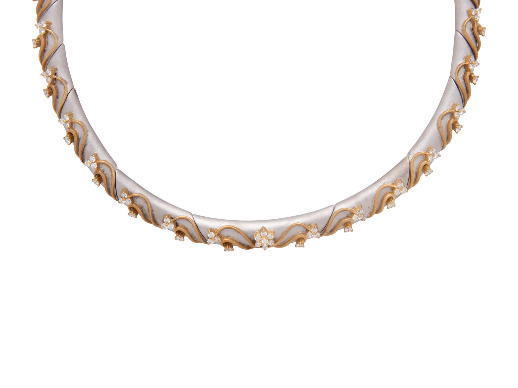 BICOLOR GOLD AND DIAMOND NECKLACE