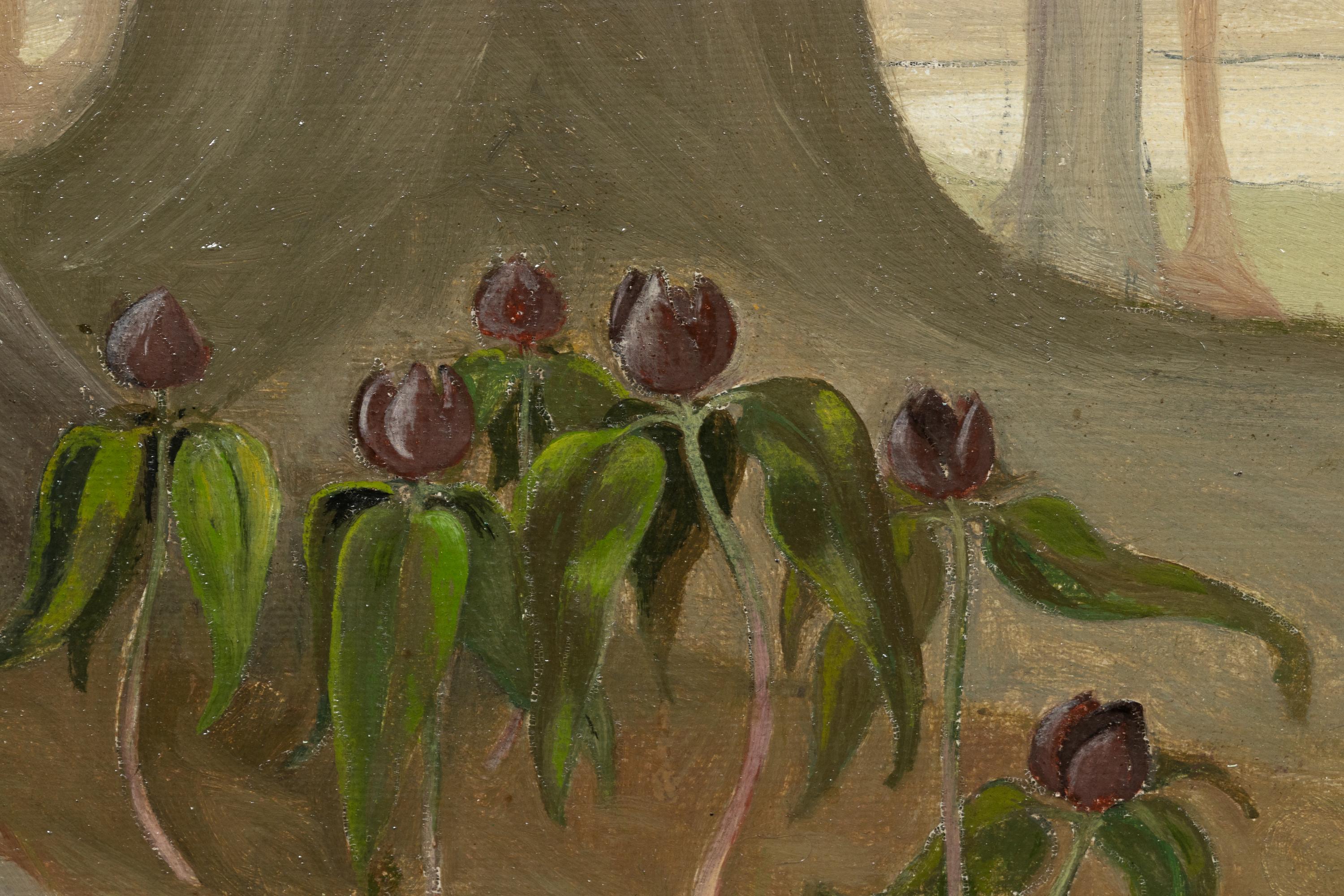 Decorative Landscape with Crocuses