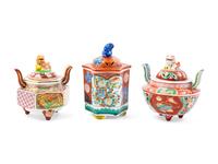 Seven Japanese Porcelain Insence Burners, Koros