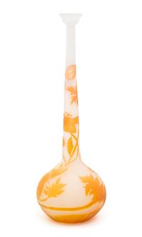 Emile Galle, (French, 1846-1904), a cameo glass vase, of bottle form