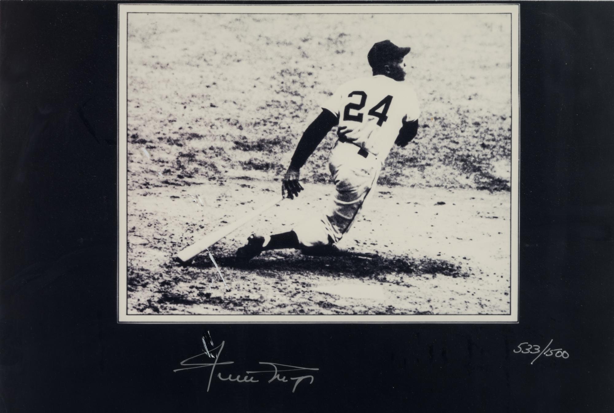 A Group of Willie Mays 1954 World Series "The Catch" Signed Autograph Displays (Beckett Authentication Services Letter),
