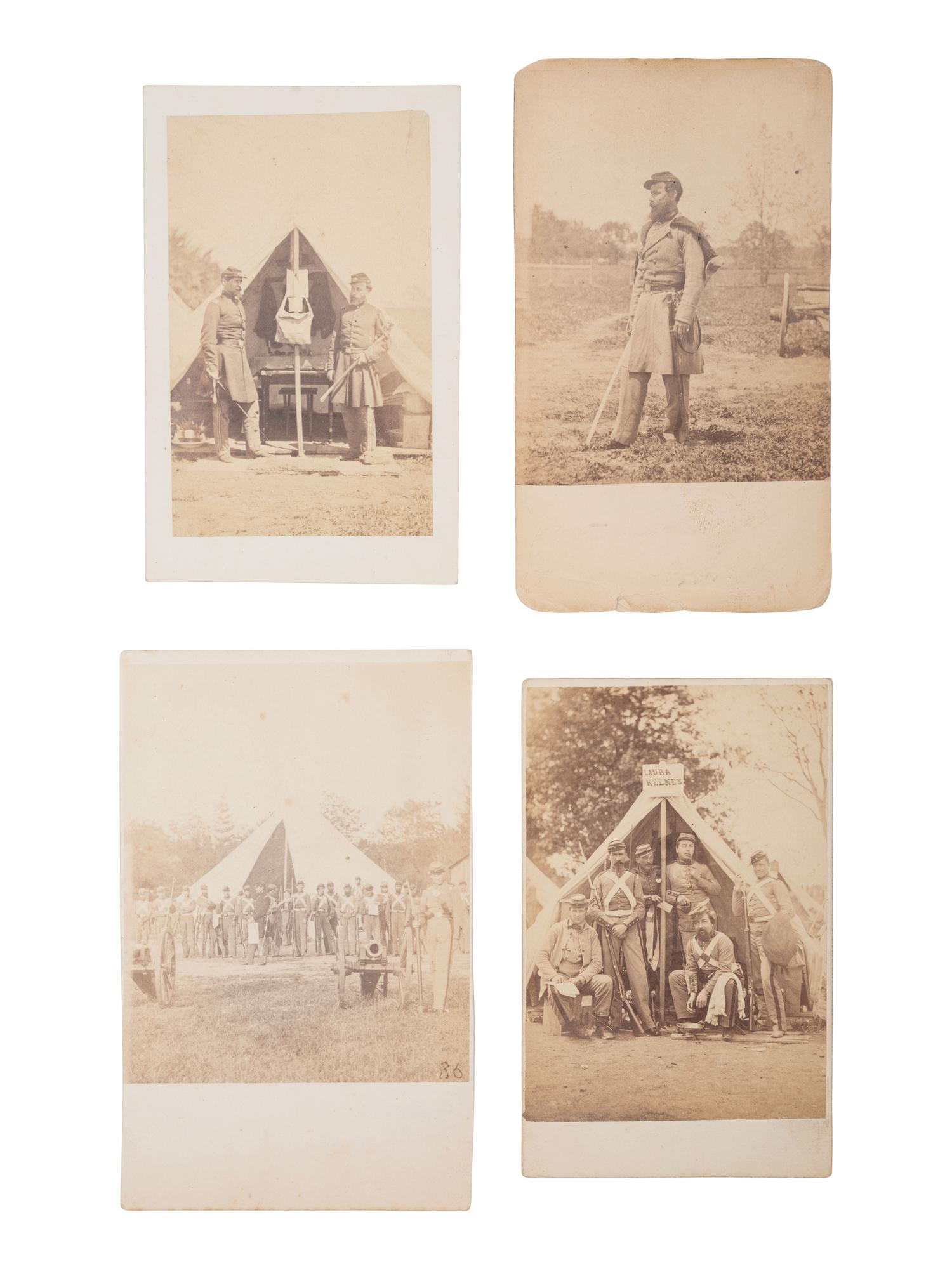 [CIVIL WAR]. A group of 8 photographs of the 7th New York State Militia at Camp Cameron. April-June, 1861.