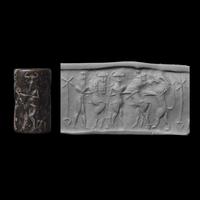 An Akkadian Hematite Cylinder Seal