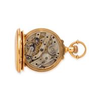 18K YELLOW GOLD HUNTER CASE POCKET WATCH