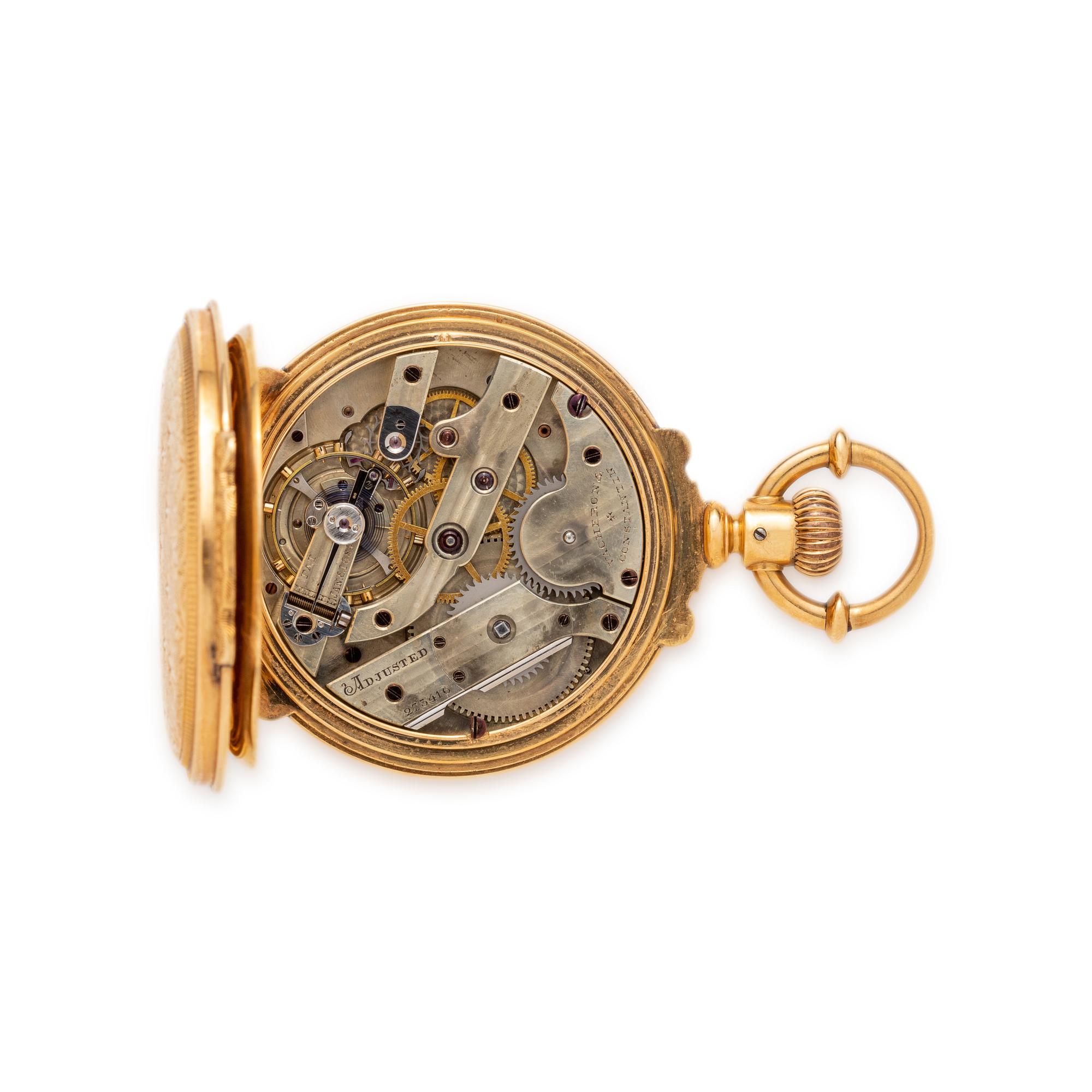 18K YELLOW GOLD HUNTER CASE POCKET WATCH