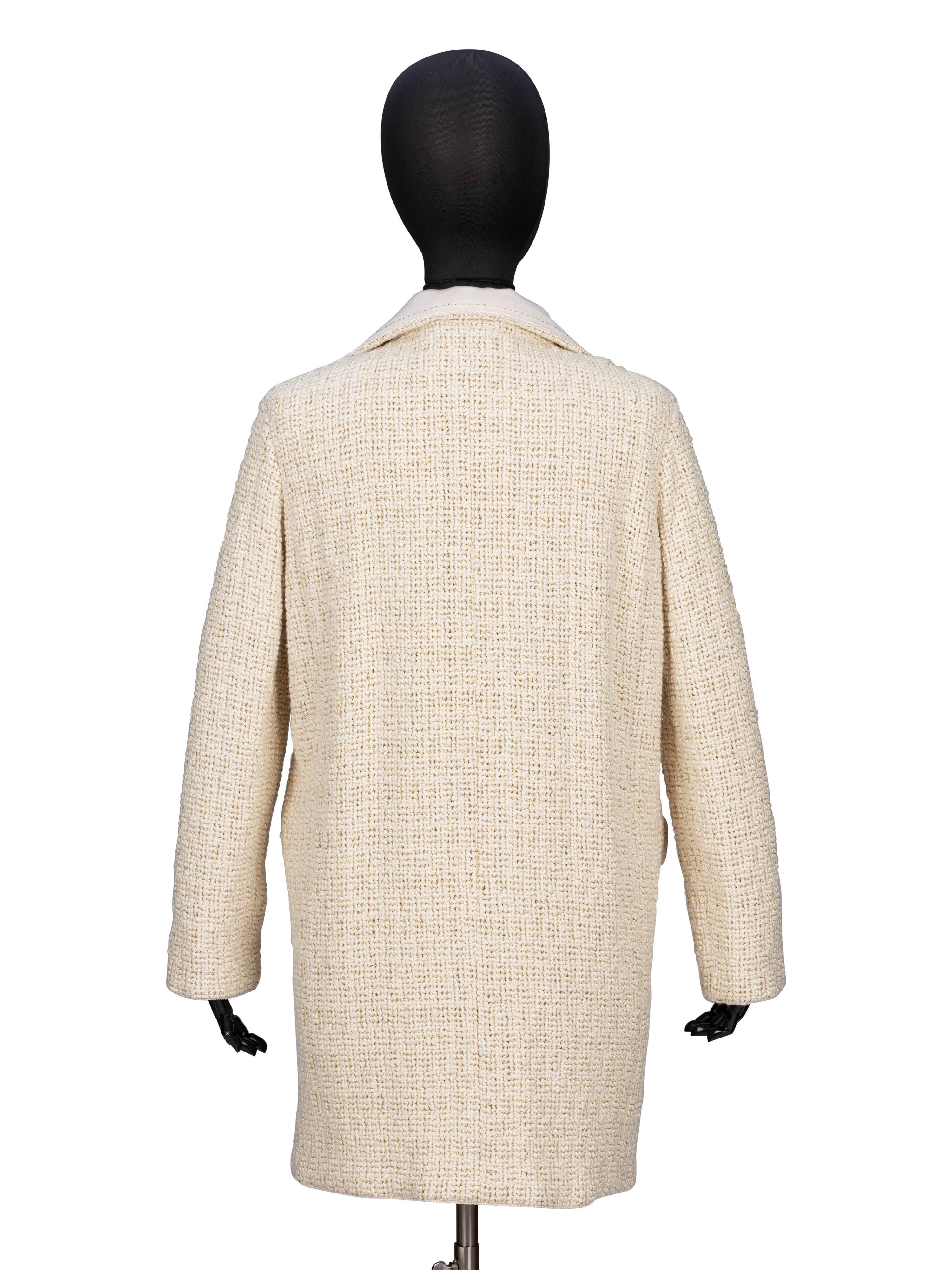 Chanel, Long Cream Tweed Jacket