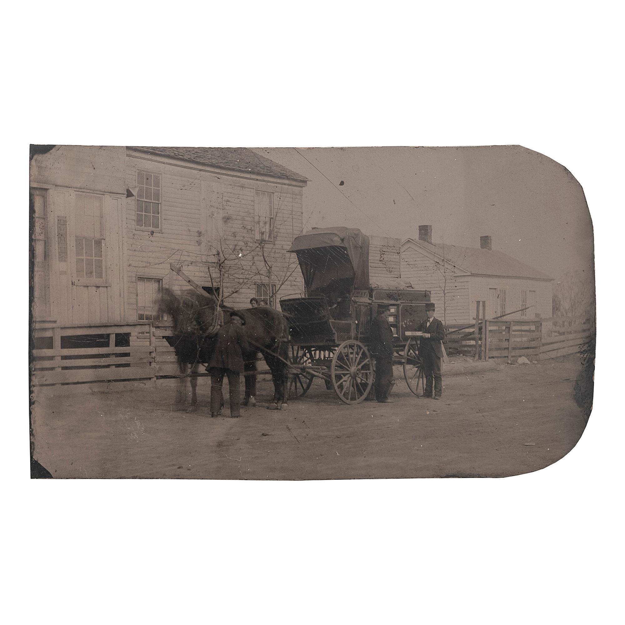 [WESTERN AMERICANA]. A group of 3 tintypes of Western scenes, comprising: