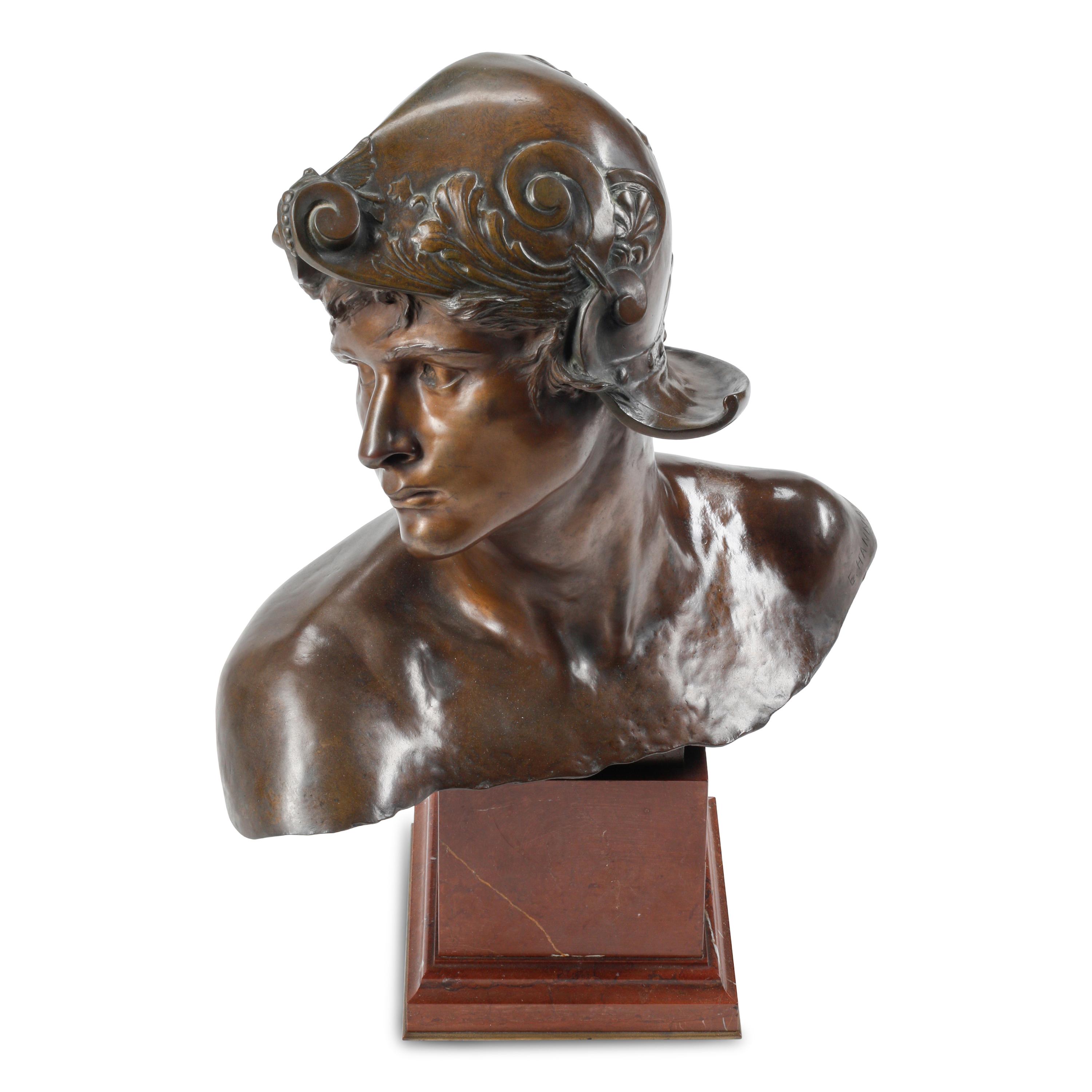 After Emmanuel Hannaux (French, 1855-1934) — Bust of a Young Warrior