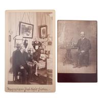 [EARLY PHOTOGRAPHY]. A group of albumen and silver gelatin photographs showing early photographers, their equipment, and pioneering techniques, comprising: