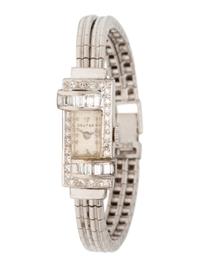 14K WHITE GOLD AND DIAMOND WRISTWATCH