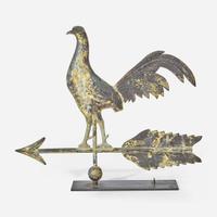 A rare copper and zinc large Gamecock weathervane circa 1880