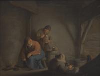 Circle of Adriaen Jansz van Ostade (Dutch, 1610-1685) — Peasants Drinking and Smoking in an Inn