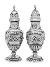 A Pair of Italian Silver Shakers