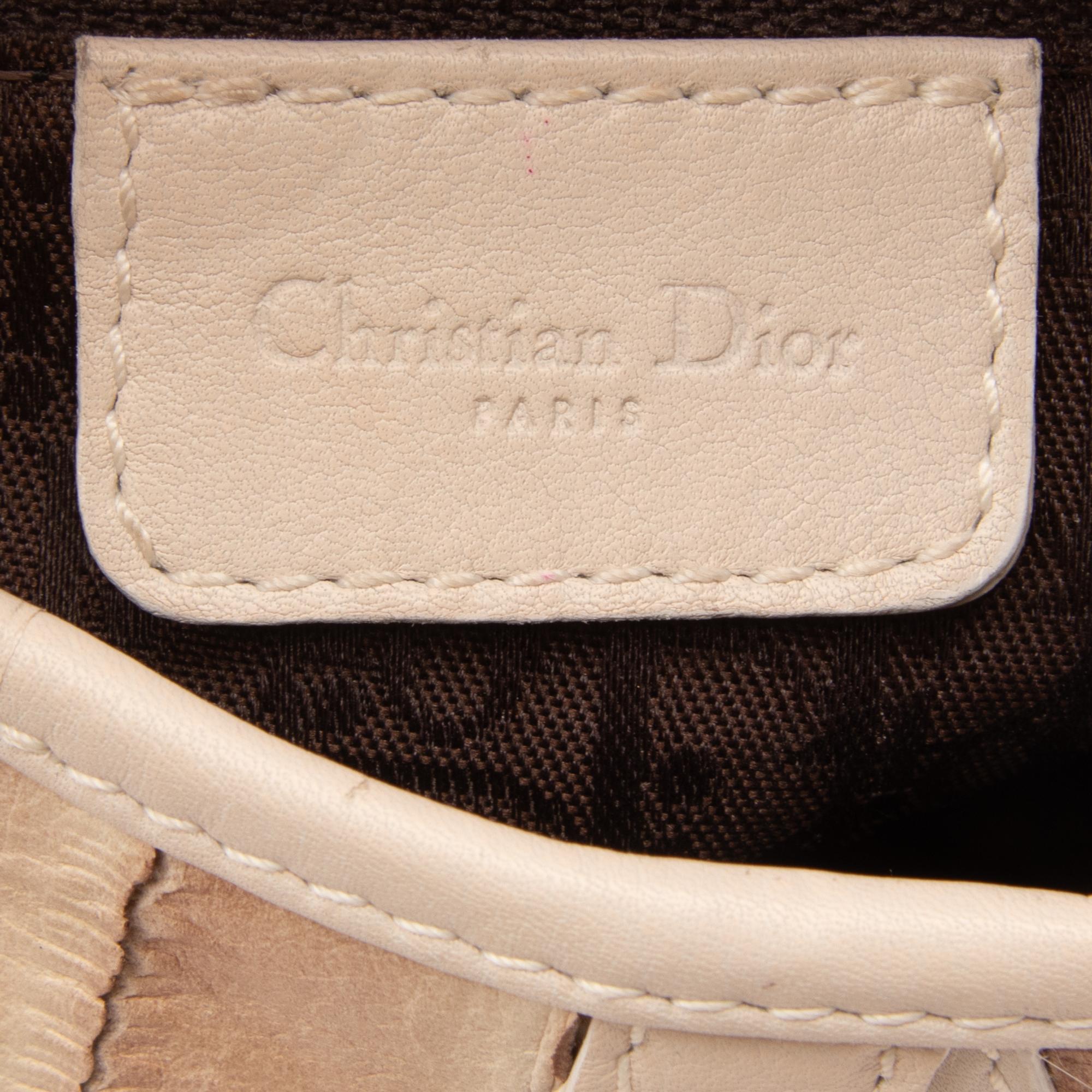 Christian Dior, Fur-Trim Eel Skin Saddle Bag
