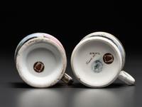 Two Open Touring Car Porcelain Occupational Shaving Mugs