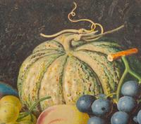 Still Life with Grapes, Peaches, Strawberries and Gourd on a Platter