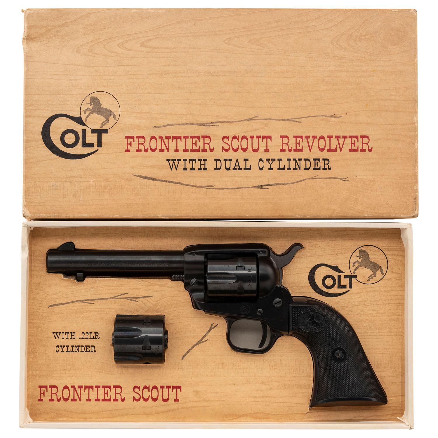 **Colt .22LR/.22 Magnum Dual Cylinder F-Suffix Frontier Scout Revolver in Factory Box
