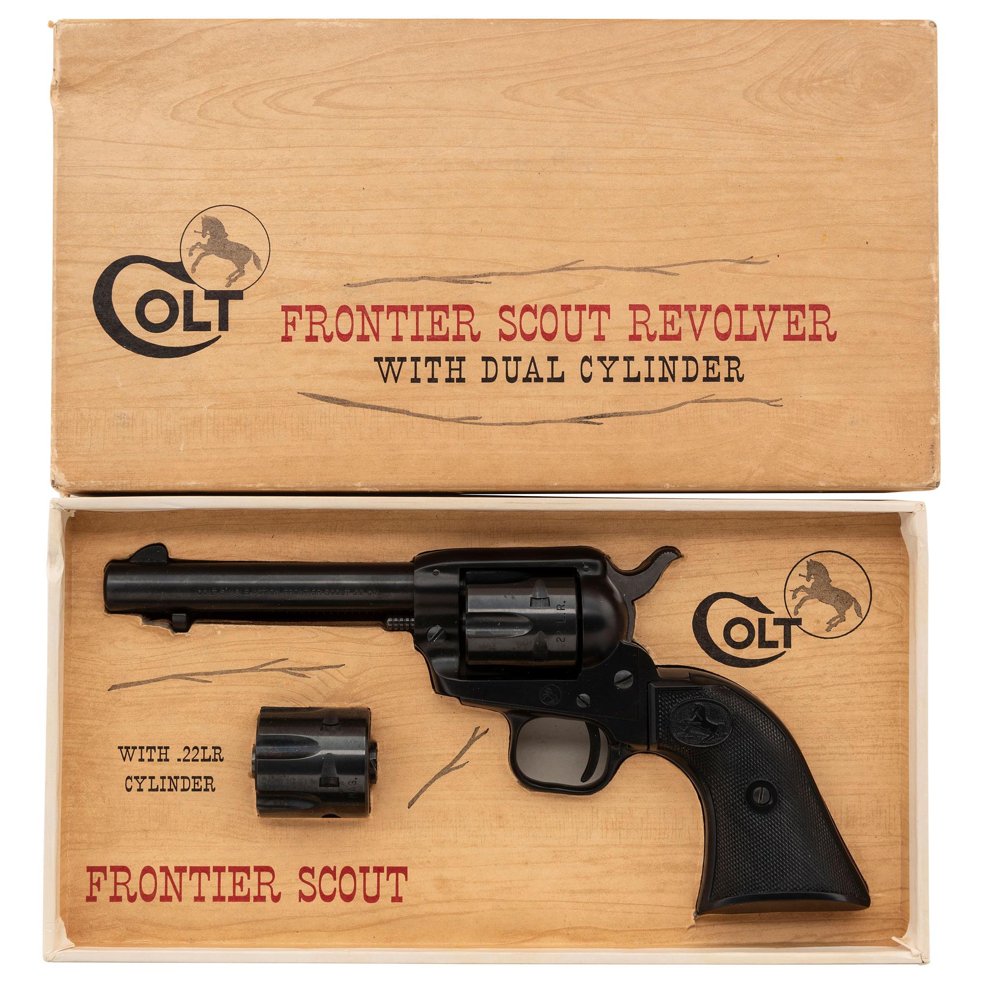 **Colt .22LR/.22 Magnum Dual Cylinder F-Suffix Frontier Scout Revolver in Factory Box