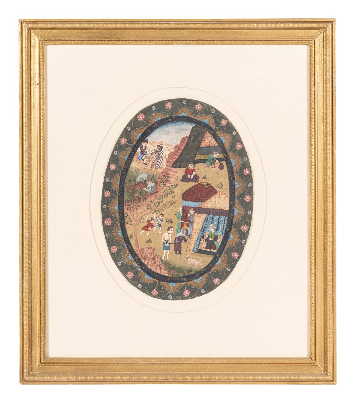 Nine Persian School Miniature Paintings