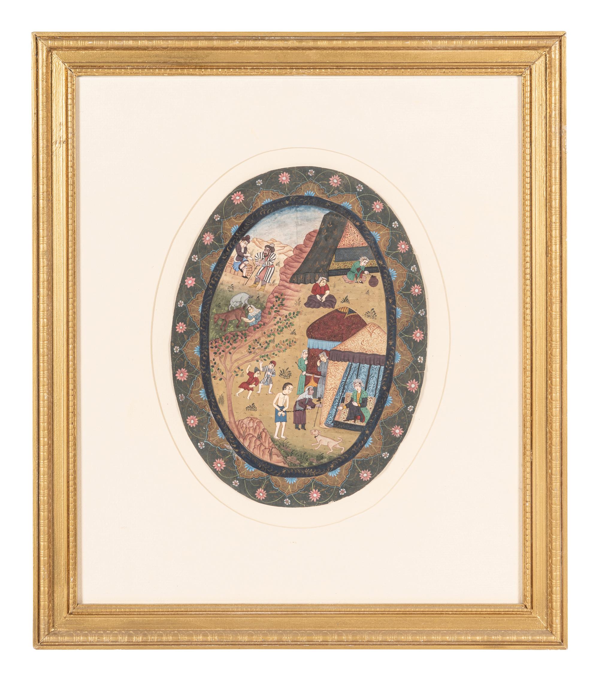 Nine Persian School Miniature Paintings