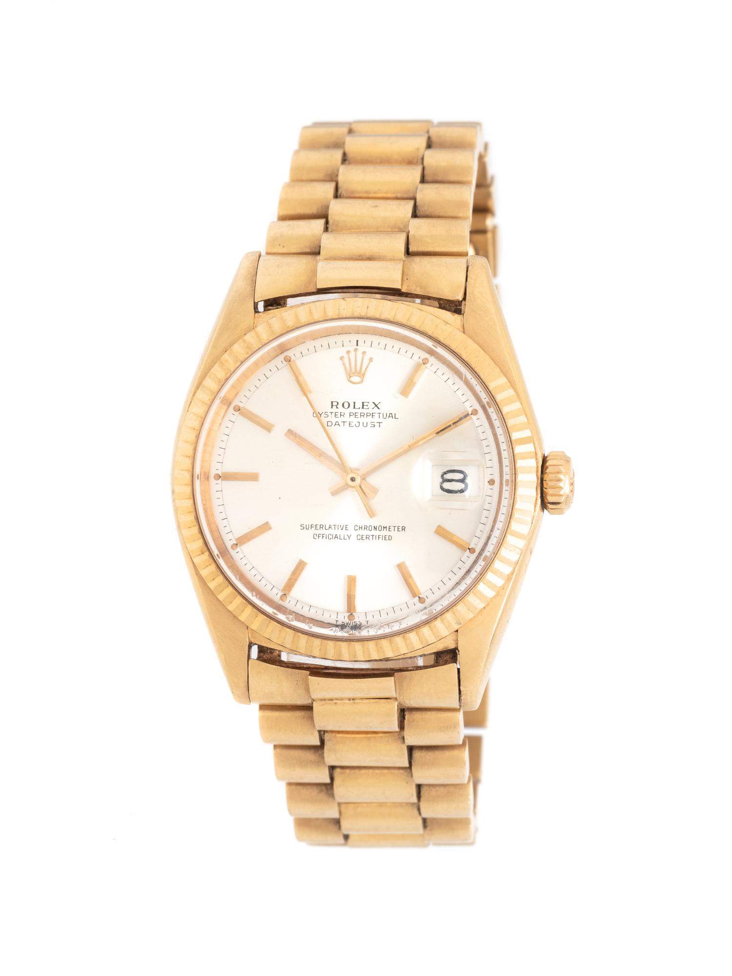 ROLEX, REF. 1601 18K YELLOW GOLD 'OYSTER-PERPETUAL DATEJUST' WATCH