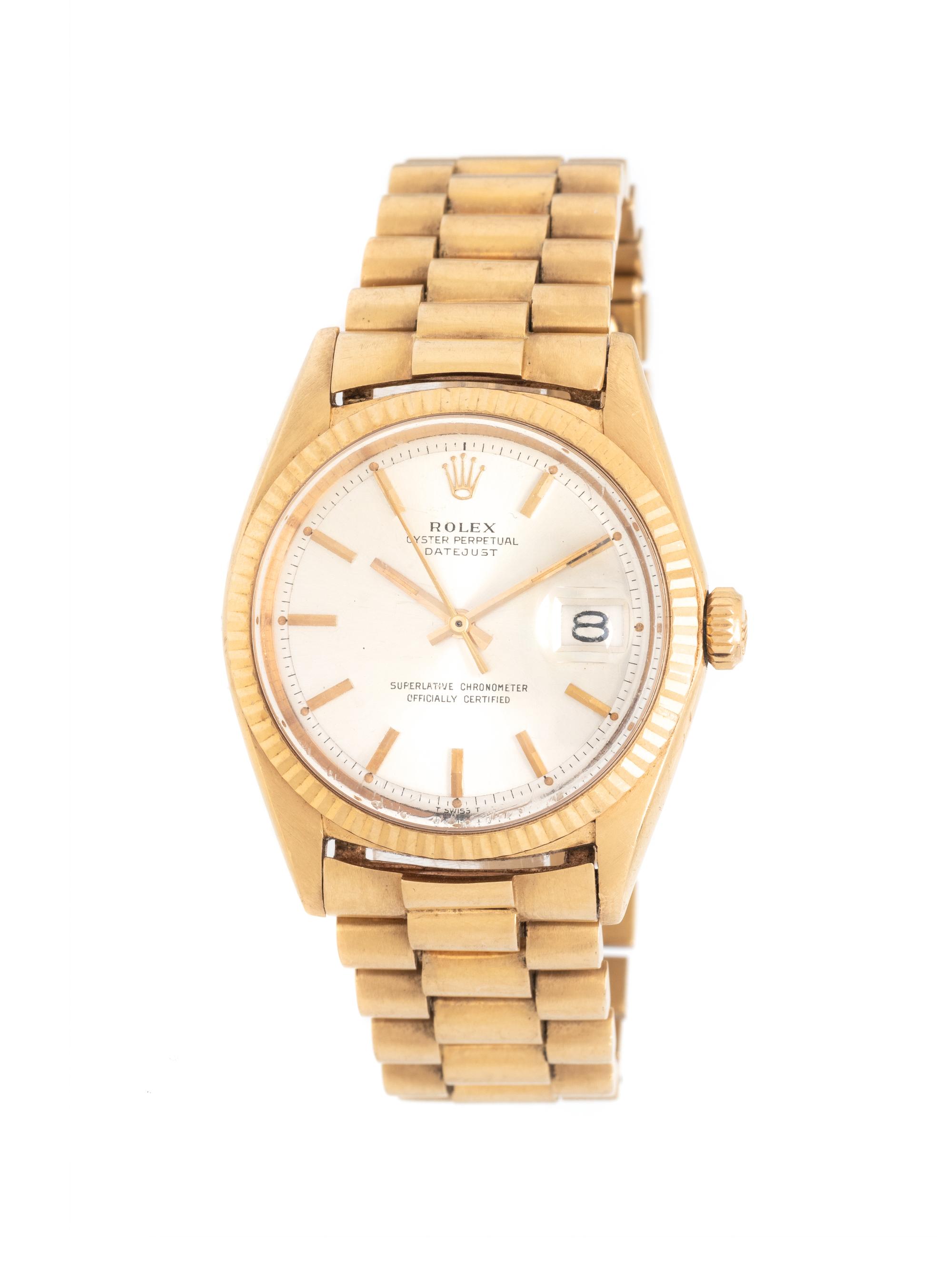 ROLEX, REF. 1601 18K YELLOW GOLD 'OYSTER-PERPETUAL DATEJUST' WATCH