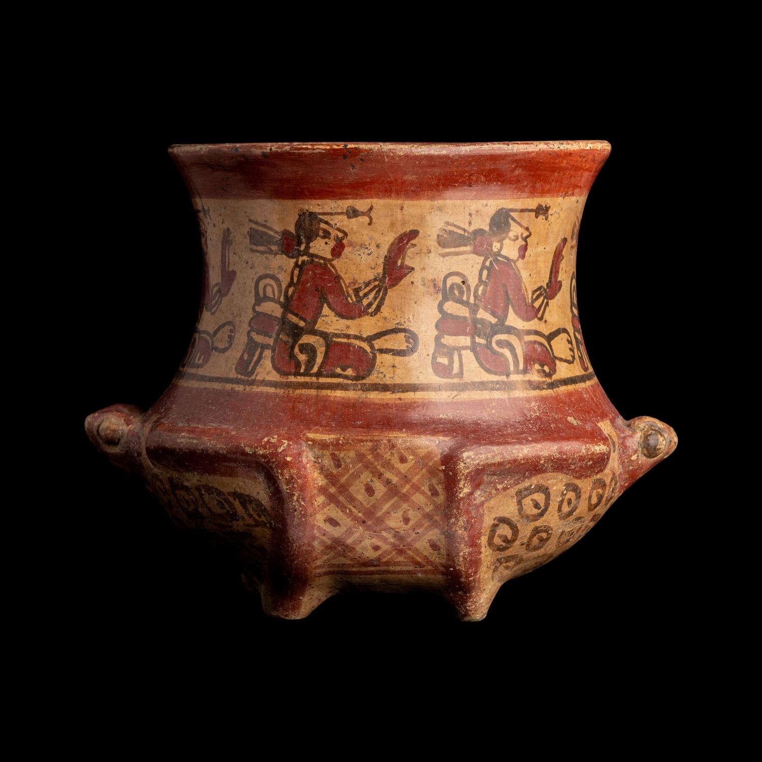 A Maya Polychrome Frog Vessel