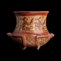 A Maya Polychrome Frog Vessel