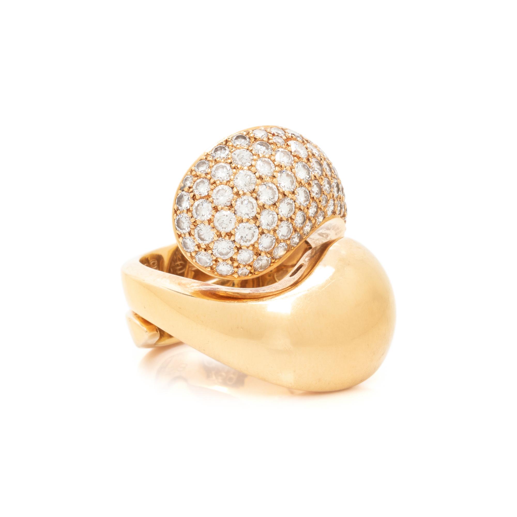 CARTIER, YELLOW GOLD AND DIAMOND 'LE YIN ET LE YANG' RING