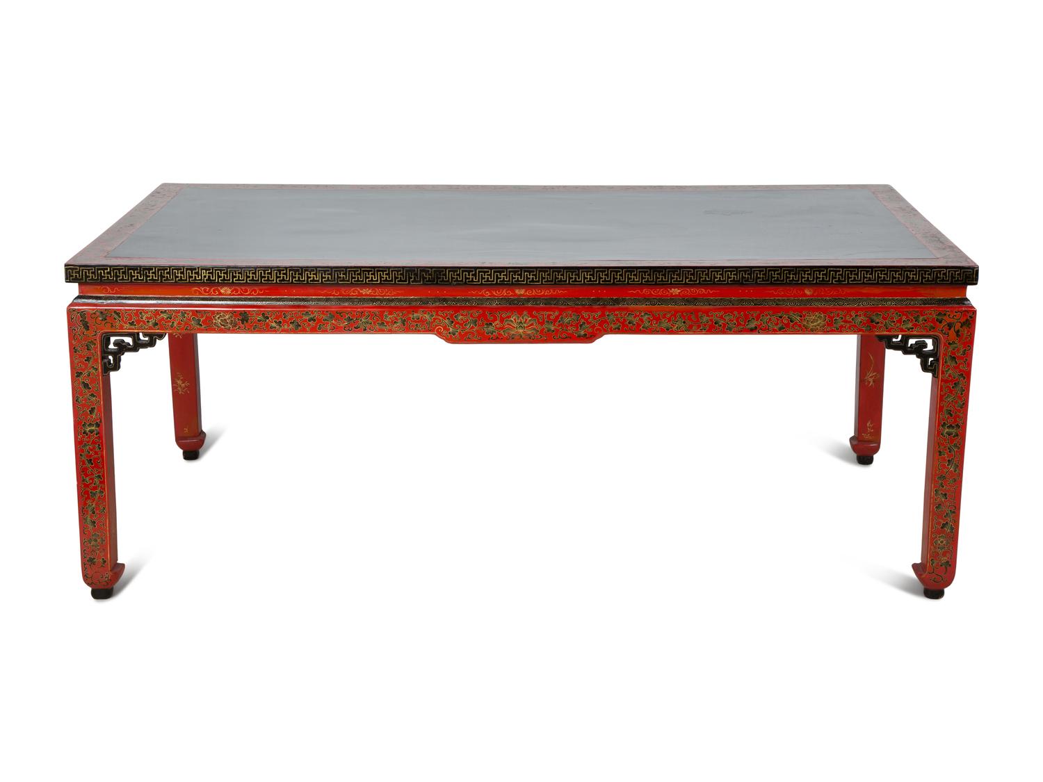A Chinese Red and Black Lacquer Low Table — 19TH CENTURY