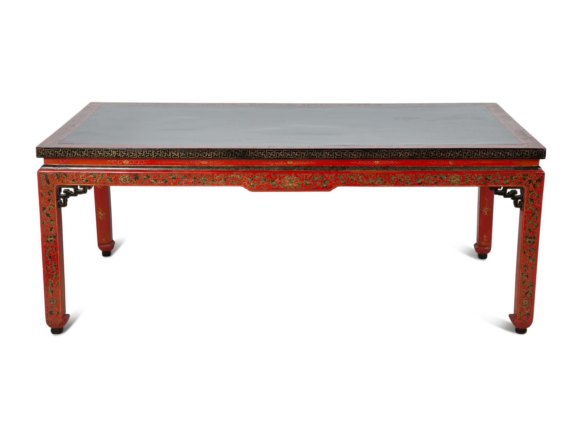 A Chinese Red and Black Lacquer Low Table — 19TH CENTURY