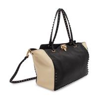 Valentino, Black & White Medium Rockstud Tote