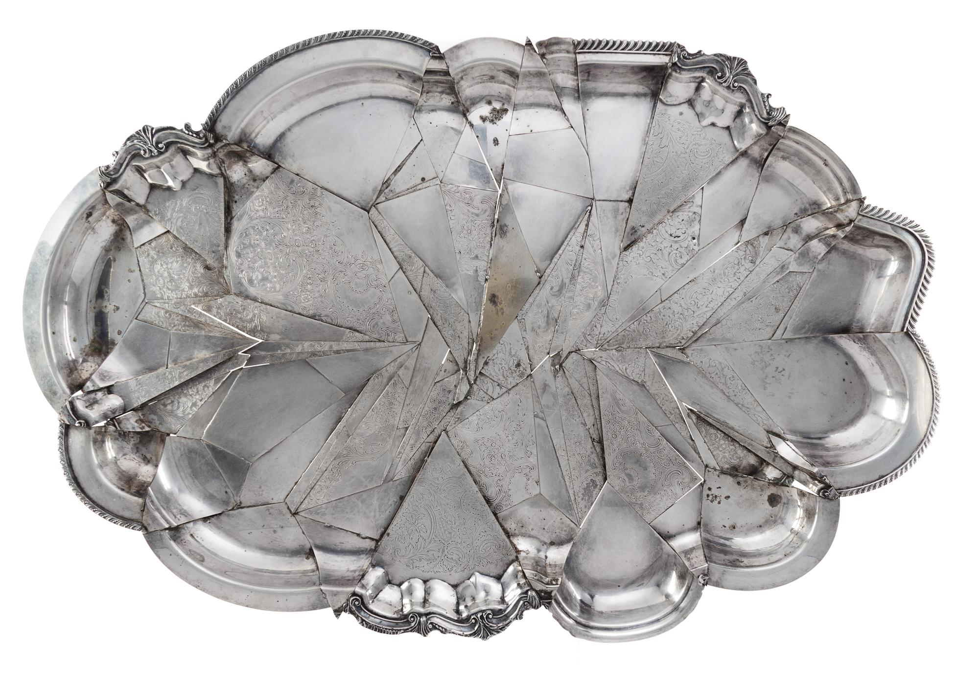 A Jaydan Moore Silverplated Platter 24 x 36 x 2 inches. — Platter #1, 2011