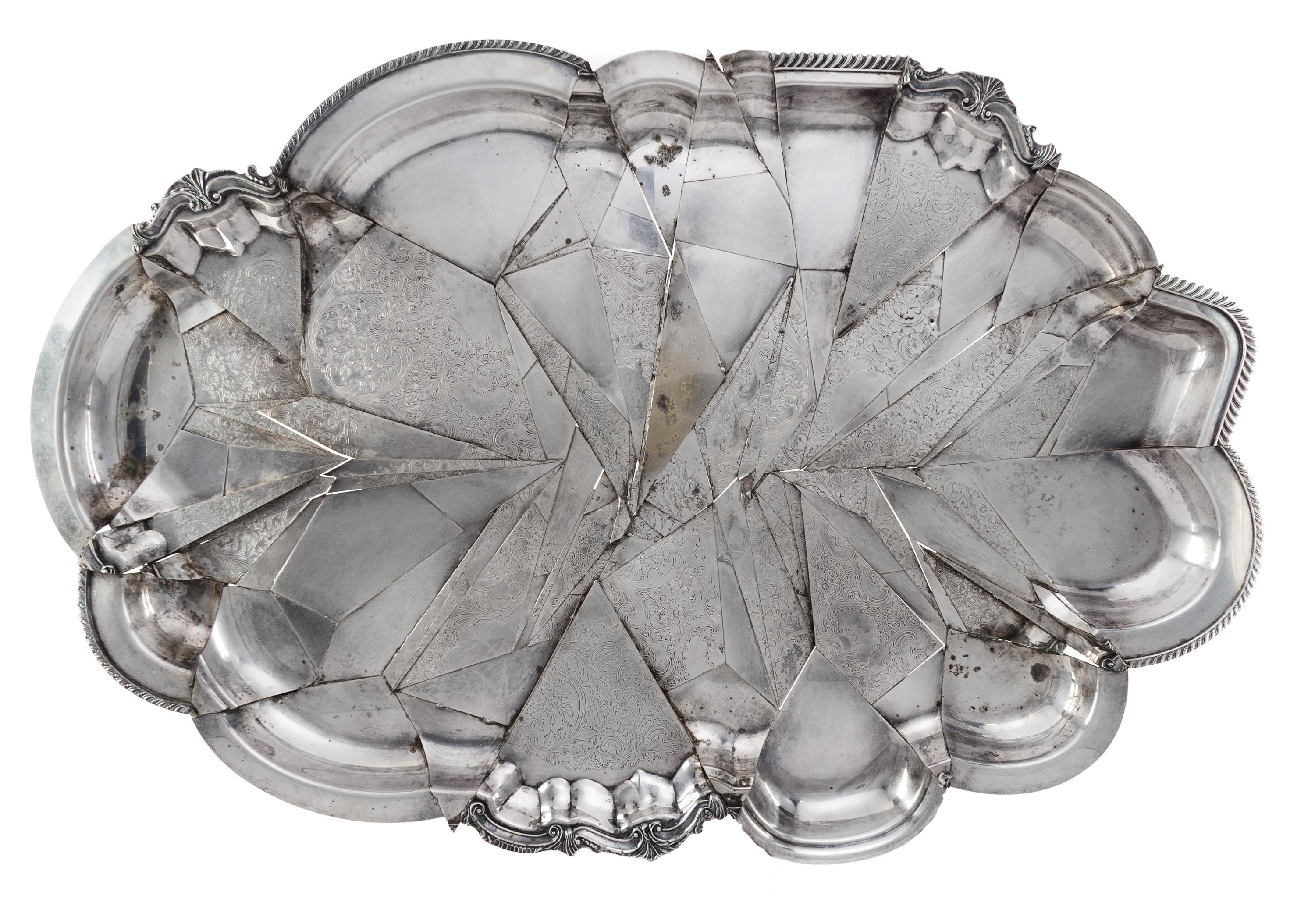 A Jaydan Moore Silverplated Platter 24 x 36 x 2 inches. — Platter #1, 2011