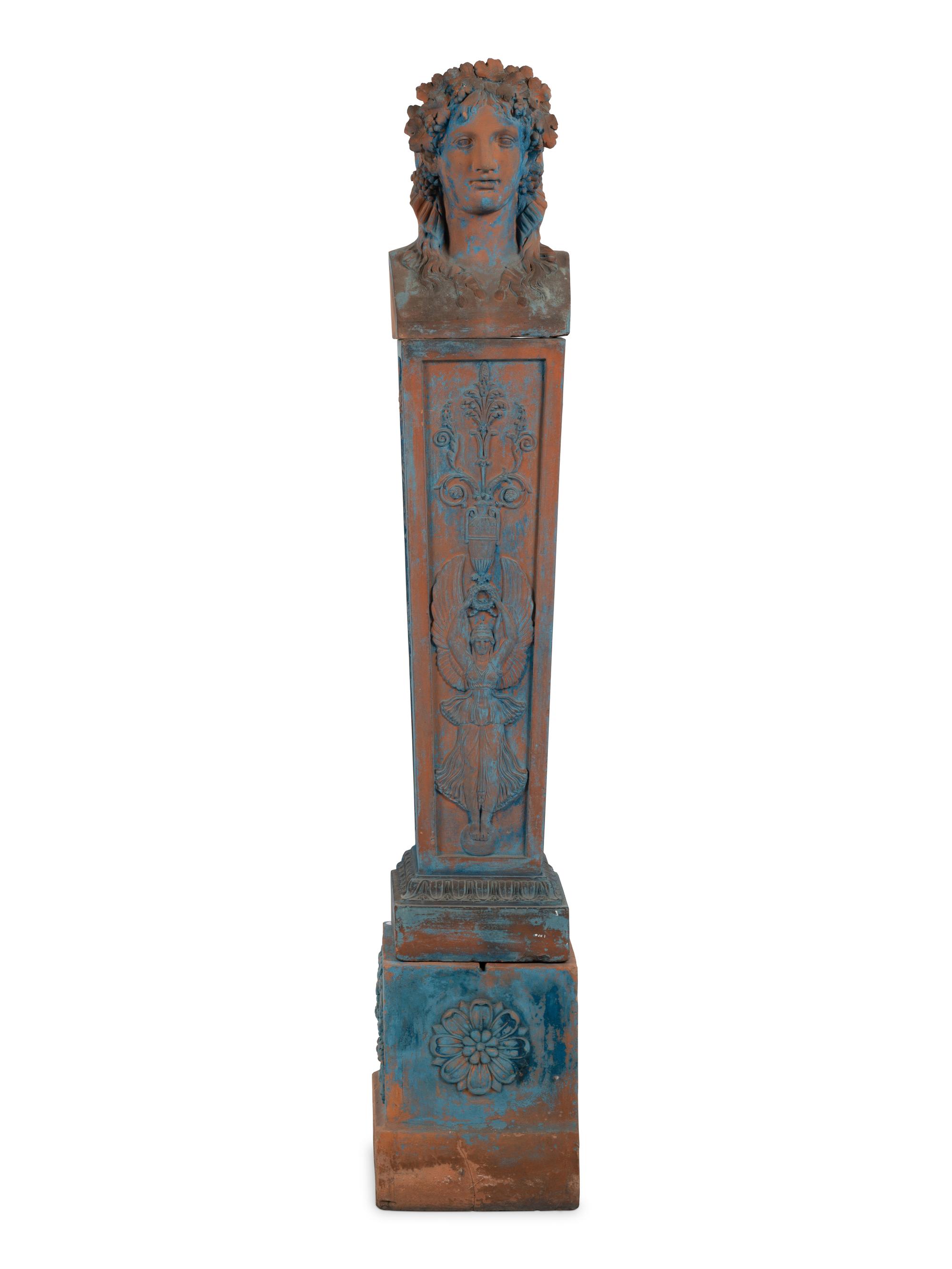 A Continental Terra Cotta Female Herm