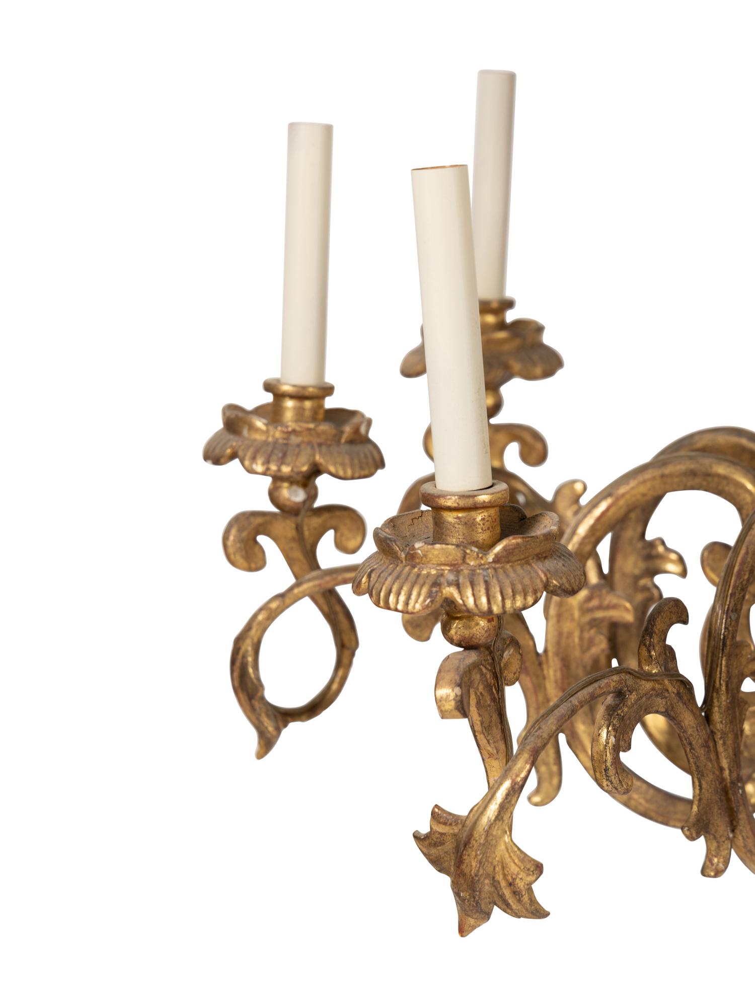 An Italian Giltwood Eight-Light Chandelier